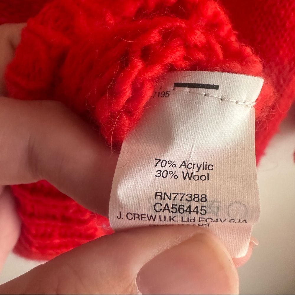 Madewell Drift Stitch Wool Blend Ombre Heart Print Red and Cream Sweater - Picture 7 of 8